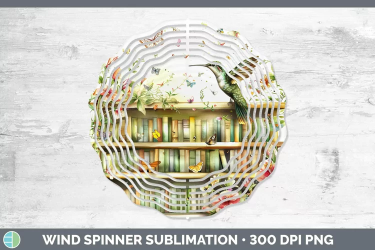 Watercolor Books Hummingbird Wind Spinner Sublimation Spinne