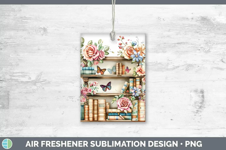 Watercolor Books Rose Air Freshener Sublimation Car Freshene