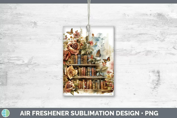 Watercolor Books Rose Air Freshener Sublimation Car Freshene