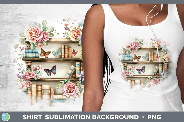 Watercolor Books Rose Shirt Sublimation Sublimation Backgrou