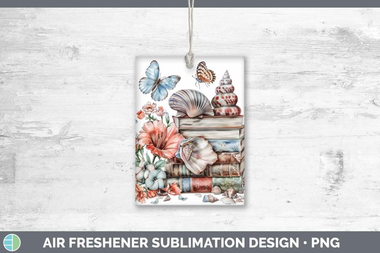Watercolor Books Seashell Air Freshener Sublimation Car Fres