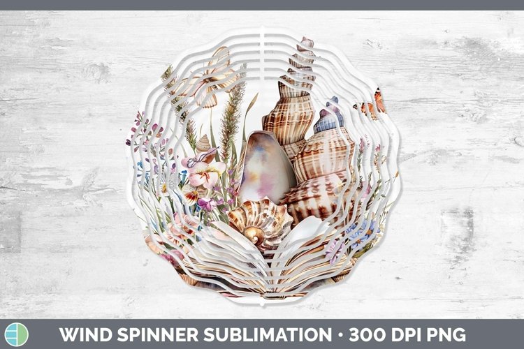 Watercolor Books Seashell Wind Spinner Sublimation Spinner D