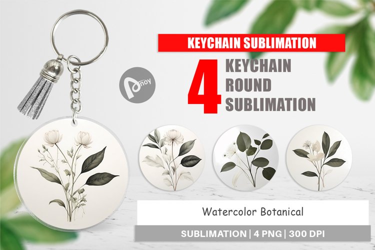 Keychain Watercolor Botanical