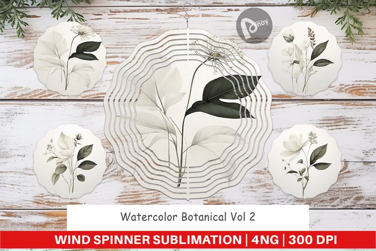 Wind Spinner Watercolor Botanical