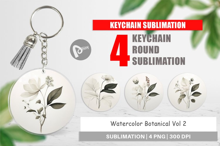 Keychain Watercolor Botanical