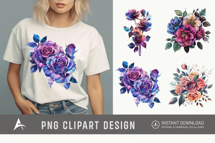 Bouquet Cosmic Rose Flowers Clipart