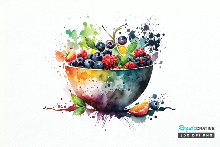 Watercolor Bowl Healthy PNG Clipart