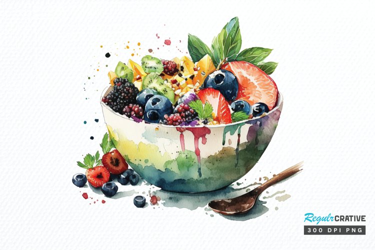 Watercolor Bowl Healthy PNG Clipart