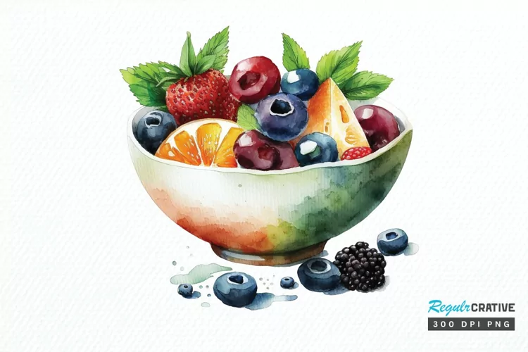 Watercolor Bowl Healthy PNG Clipart