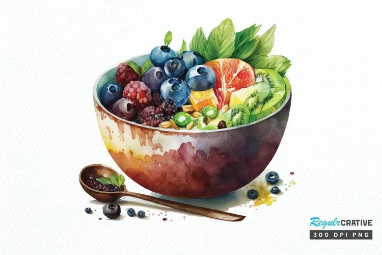 Watercolor Bowl Healthy PNG Clipart