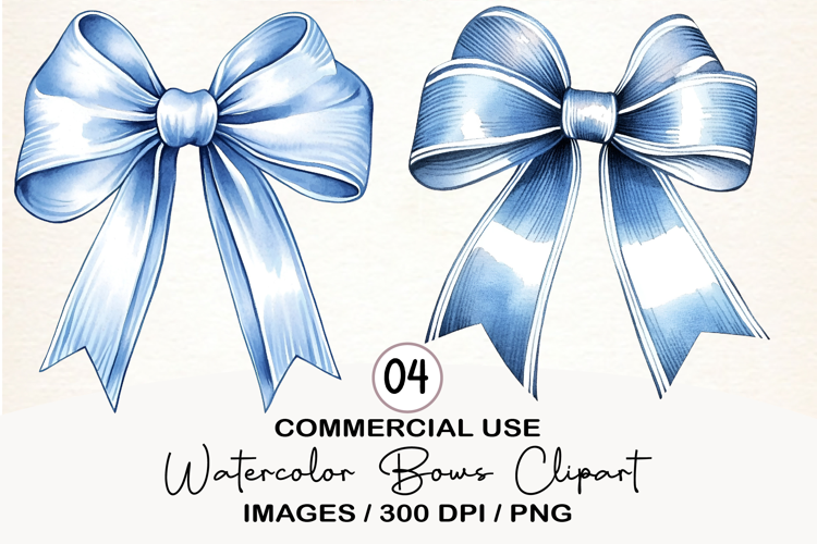 Watercolor Bows Clipart