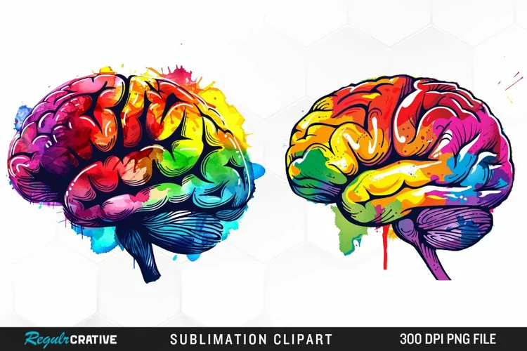 Watercolor Brain Exquisite Clipart