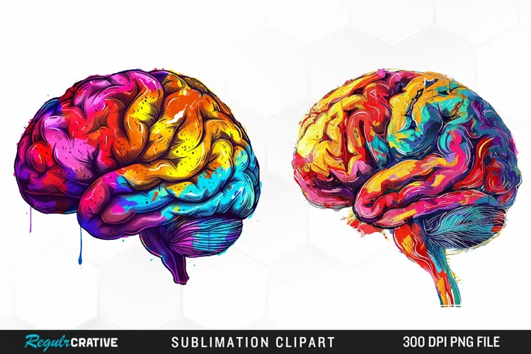 Watercolor Brain Exquisite Clipart