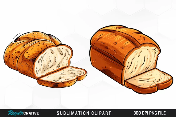 Watercolor Bread Clipart