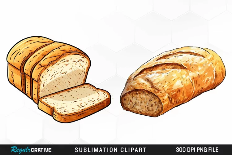 Watercolor Bread Clipart