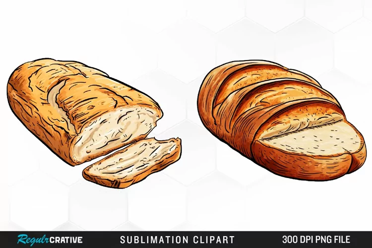 Watercolor Bread Clipart