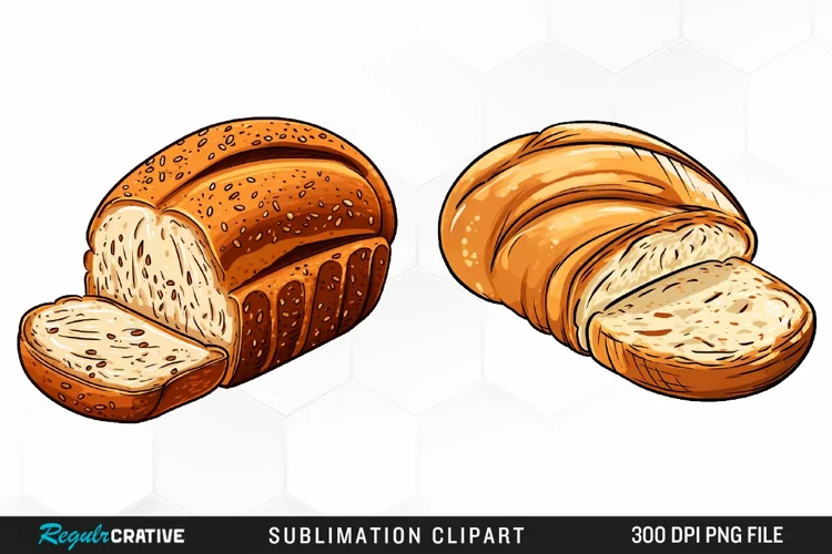 Watercolor Bread Clipart