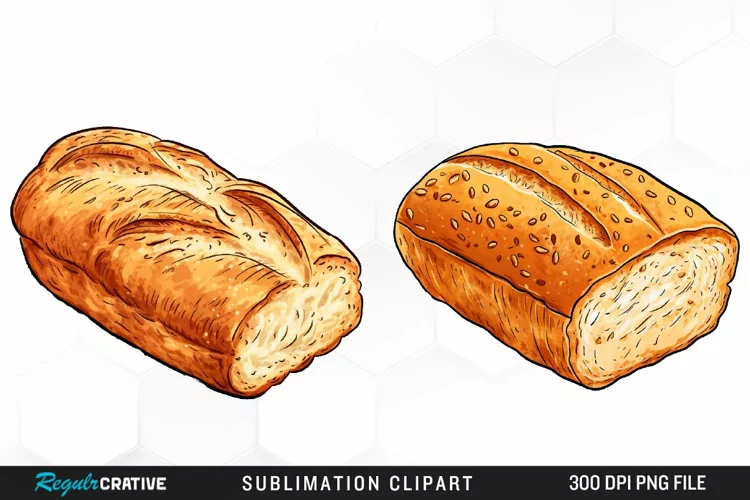 Watercolor Bread Clipart