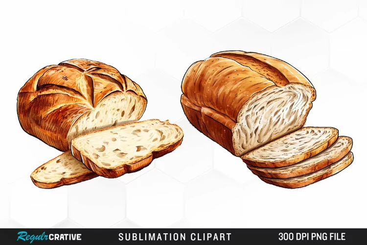 Watercolor Bread Clipart