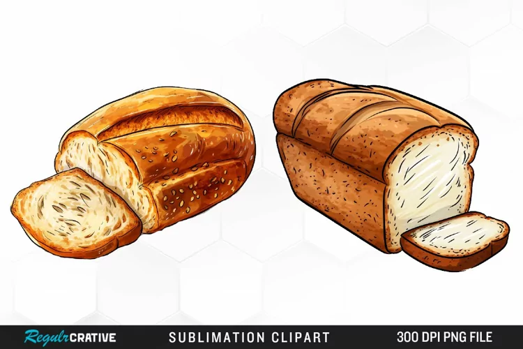 Watercolor Bread Clipart
