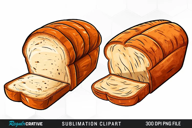 Watercolor Bread Clipart