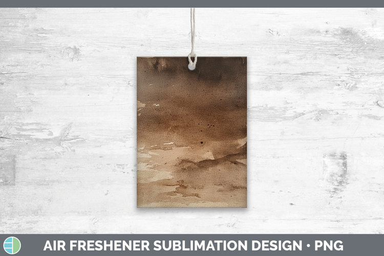 Watercolor Brown Air Freshener Sublimation Car Freshener Des