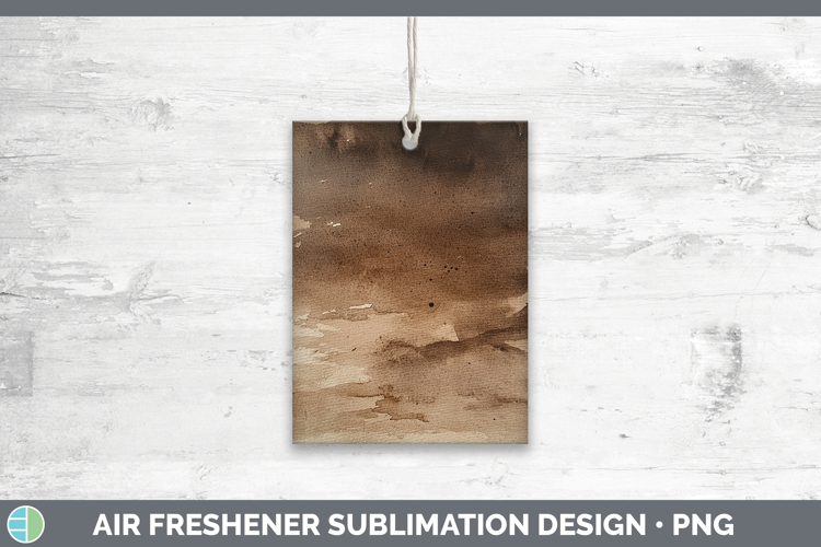 Watercolor Brown Air Freshener Sublimation Car Freshener Des