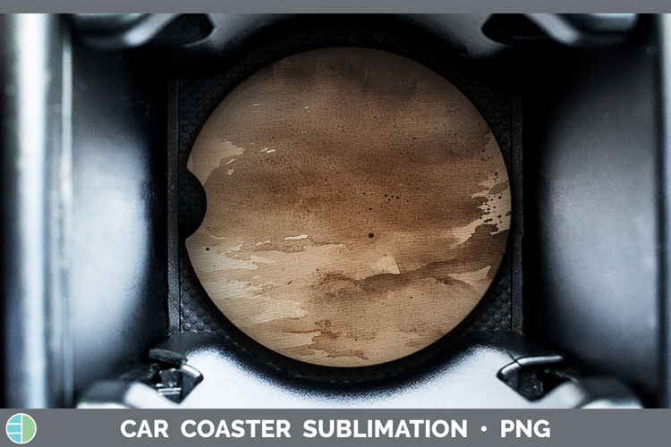 Watercolor Brown Car Coaster Sublimation Designs