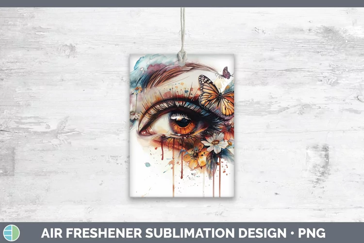 Watercolor Brown Eye Air Freshener Sublimation Car Freshener