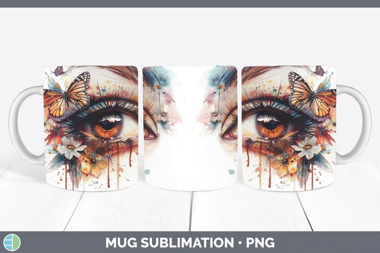 GorgeousWatercolor Mug Wrap design.
