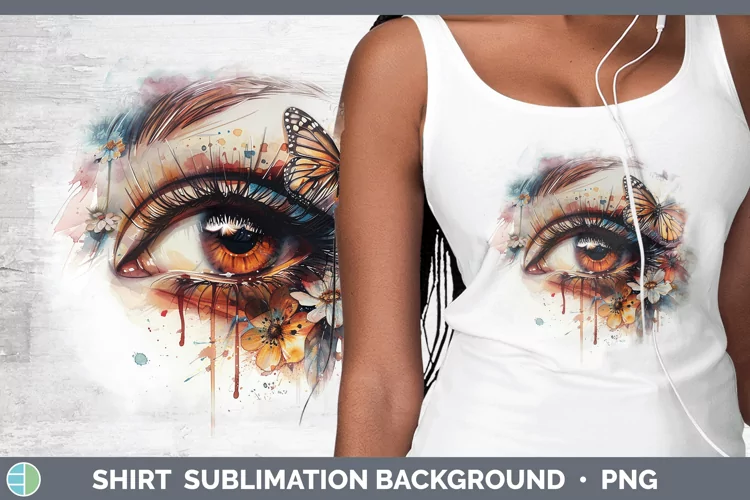 Watercolor Brown Eye Shirt Sublimation Sublimation Backgroun