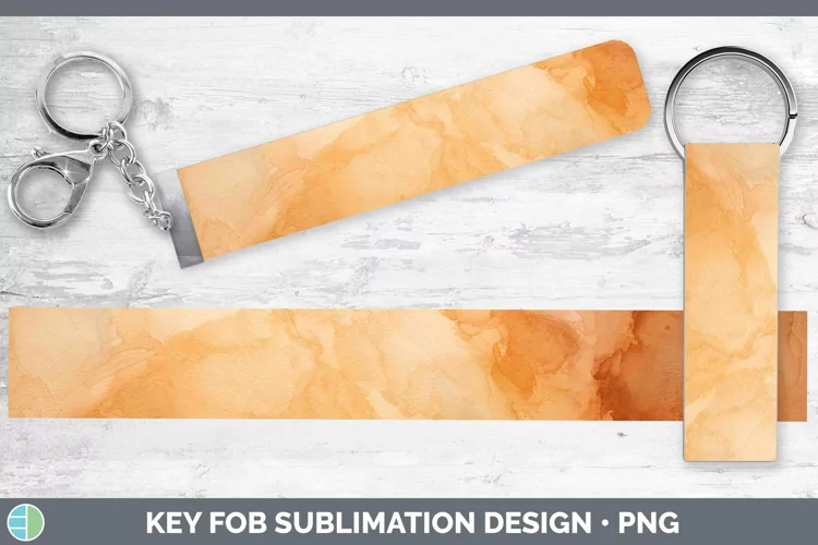 Watercolor Brown Key Fob Sublimation Wristlet Designs
