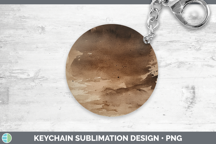 Watercolor Brown Keychain Sublimation Keyring Designs