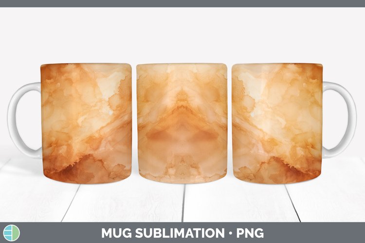 Watercolor Brown Mug Wrap Sublimation Coffee Cup Designs