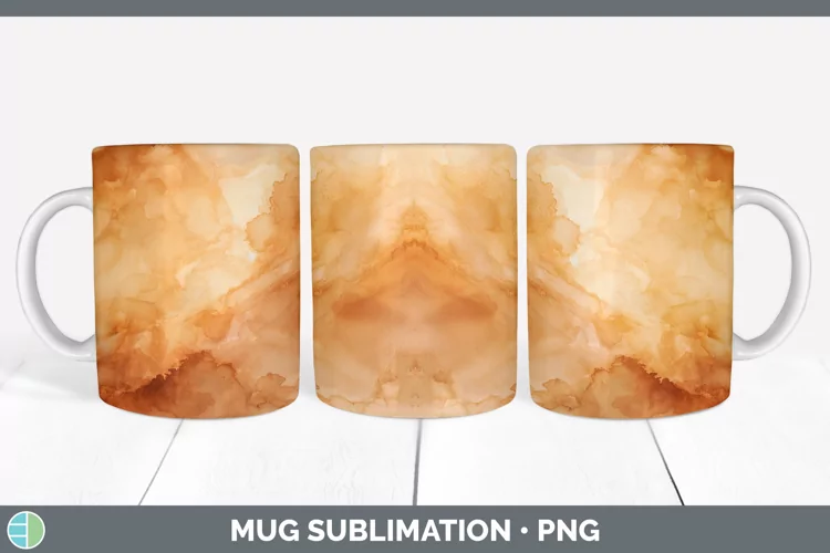 Watercolor Brown Mug Wrap Sublimation Coffee Cup Designs