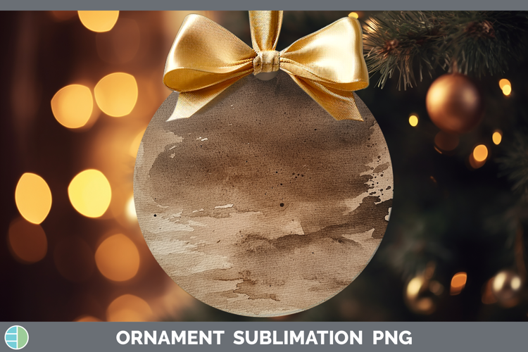 Watercolor Brown Ornament Sublimation Bauble Designs
