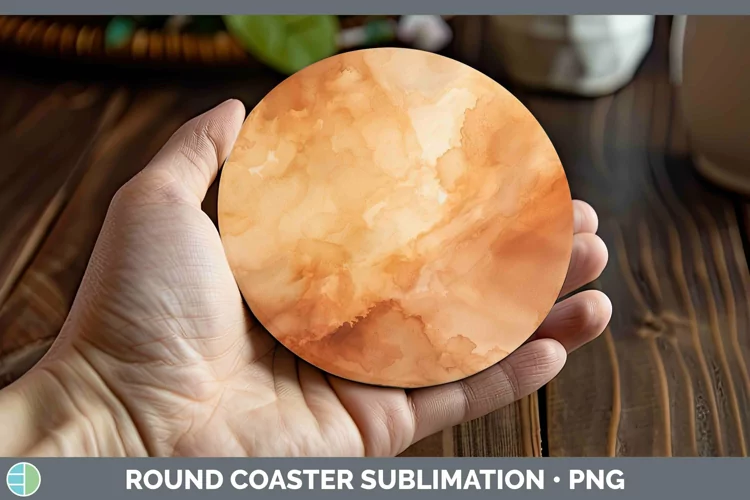 Watercolor Brown Round Coaster Sublimation Coaster Designs