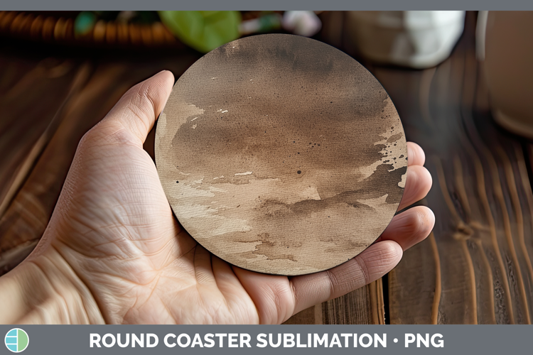 Watercolor Brown Round Coaster Sublimation Coaster Designs