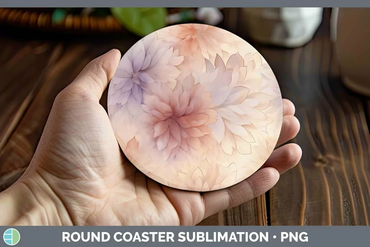 Watercolor Brown Round Coaster Sublimation Coaster Designs