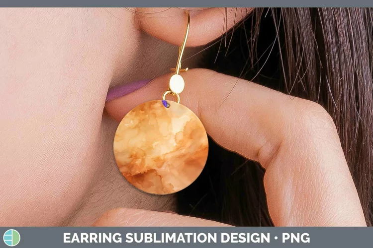 Watercolor Brown Round Earrings Sublimation Earrings Designs
