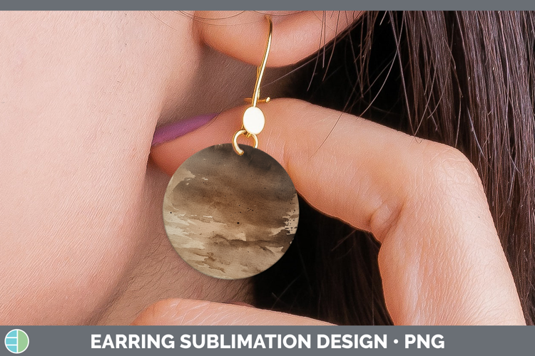 Watercolor Brown Round Earrings Sublimation Earrings Designs