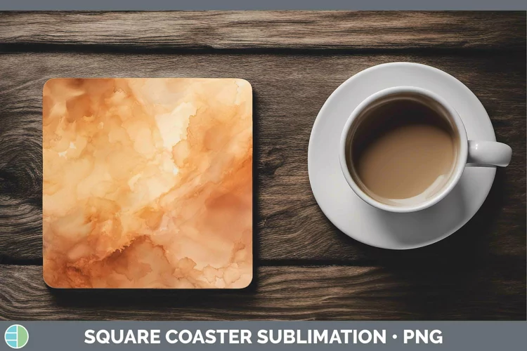 Watercolor Brown Square Coaster Sublimation Coaster Designs