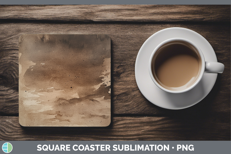 Watercolor Brown Square Coaster Sublimation Coaster Designs