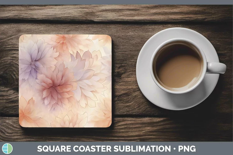 Watercolor Brown Square Coaster Sublimation Coaster Designs