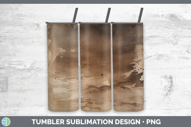 Watercolor Brown Tumbler Sublimation 20 oz Skinny Tumbler De