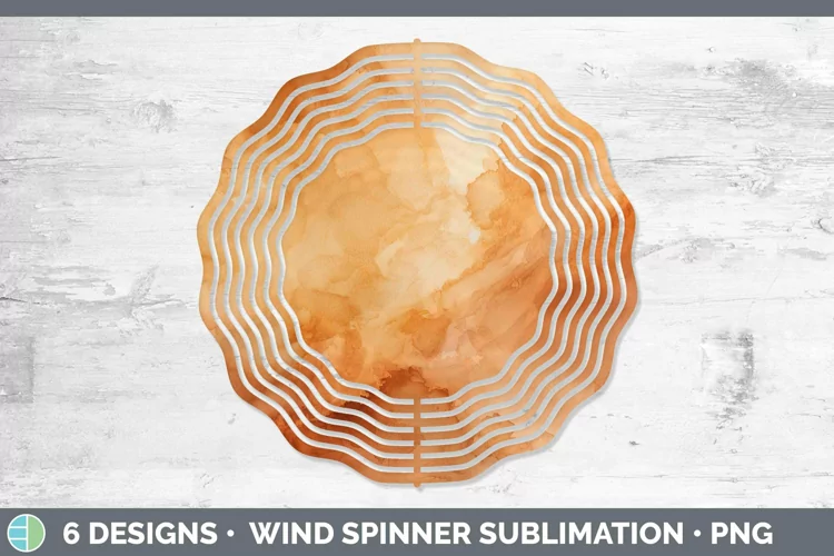 Watercolor Brown Wind Spinner Sublimation Spinner Designs