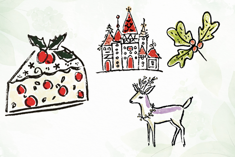 Watercolor Brush Doodle Christmas