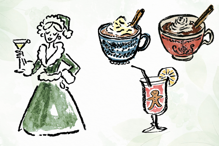 Watercolor Brush Doodle Christmas