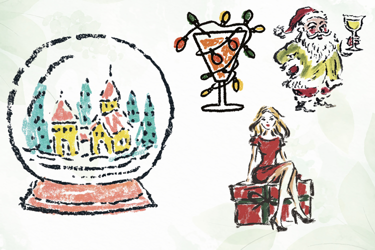 Watercolor Brush Doodle Christmas