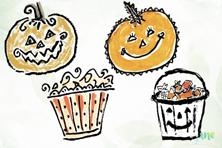 Watercolor Brush Doodle Halloween